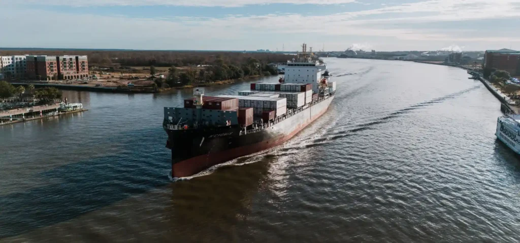 Cargo ship carrying Indian exports to international markets